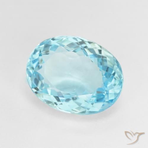 9.81 ct Blue Topaz Stone, Natural Topaz in Oval Facet Shape for Sale