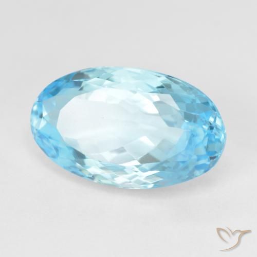 10.88 ct Blue Topaz Stone, Natural Topaz in Oval Facet Shape for Sale