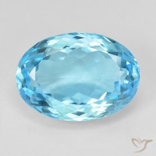 14.91ct Natural Swiss Blue Topaz, Oval, VVS