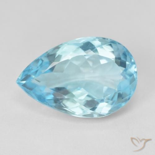 10.12ct Natural Sky Blue Topaz, Pear Shape, VVS