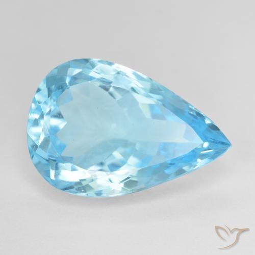 16.95ct Natural Swiss Blue Topaz, Pear Shape, VVS