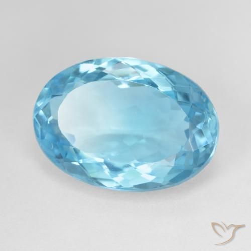 10.59 ct Blue Topaz Stone, Natural Topaz in Oval Facet Shape for Sale