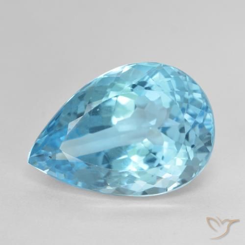 12.53ct Natural Swiss Blue Topaz, Pear Shape, VVS
