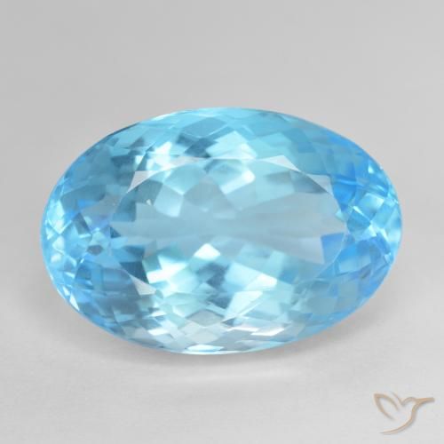 25.28ct Natural Swiss Blue Topaz, Oval, VVS