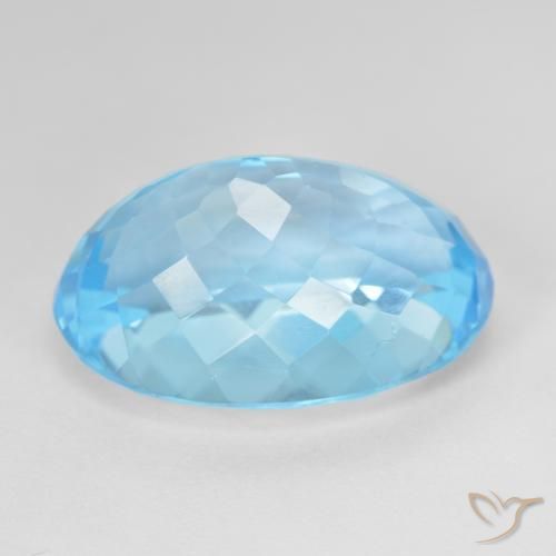 Topaz Gemstone in 20.7 x 14 mm Size for Sale, Topaz Stone in Swiss Blue Color