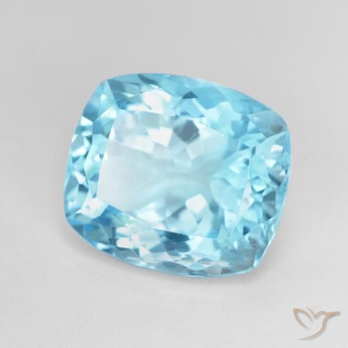 13.02 ct Blue Topaz Stone, Natural Topaz in Cushion-Cut Shape for Sale