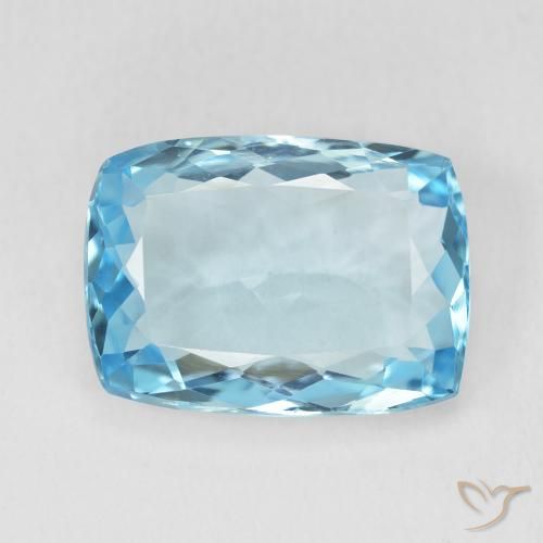 9.61ct Natural Swiss Blue Topaz, Cushion, VVS, Photo A