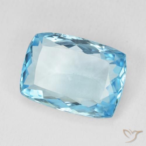 9.61 ct Blue Topaz Stone, Natural Topaz in Cushion-Cut Shape for Sale