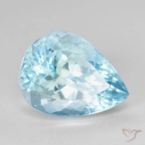 14.20 ct Blue Topaz Stone, Natural Topaz in Pear Facet Shape for Sale