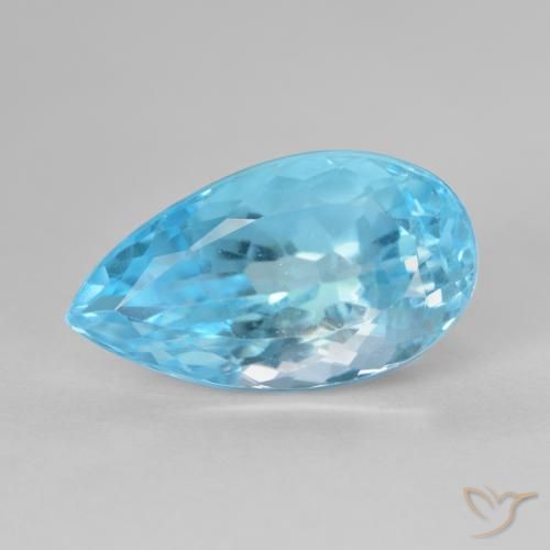 10.99ct Natural Swiss Blue Topaz, Pear Shape, VS
