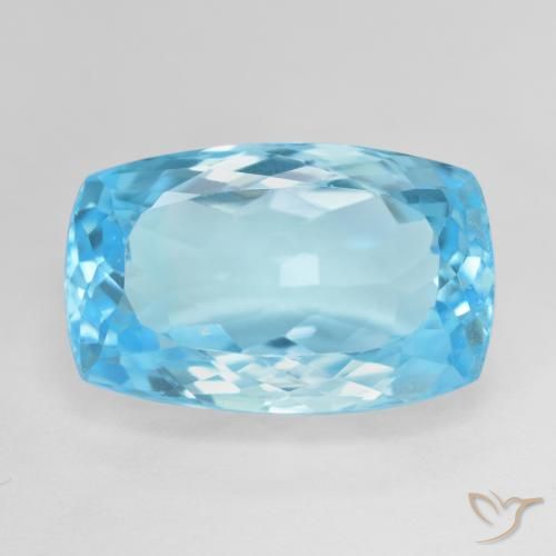 16.97ct Natural Swiss Blue Topaz, Cushion, VVS-VS