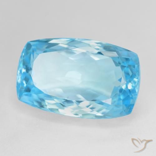 16.97 ct Blue Topaz Stone, Natural Topaz in Cushion-Cut Shape for Sale