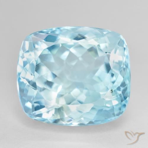 22.33 ct Blue Topaz Gemstone, Topaz Gem in Cushion-Cut Shape for Sale.