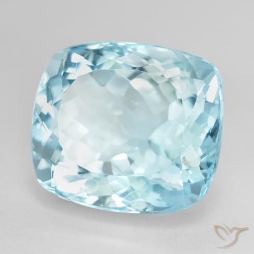 22.33 ct Blue Topaz Stone, Natural Topaz in Cushion-Cut Shape for Sale