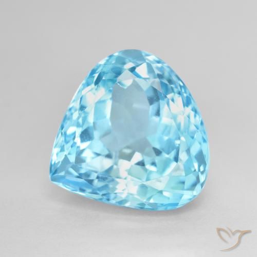 12.90 ct Blue Topaz Stone, Natural Topaz in Pear Facet Shape for Sale