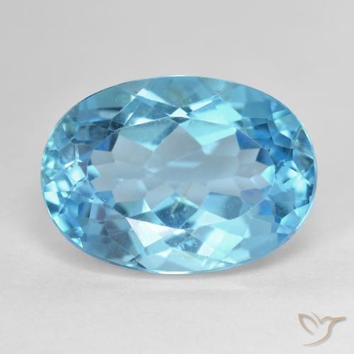 16.90ct Natural Swiss Blue Topaz, Oval, VVS-VS