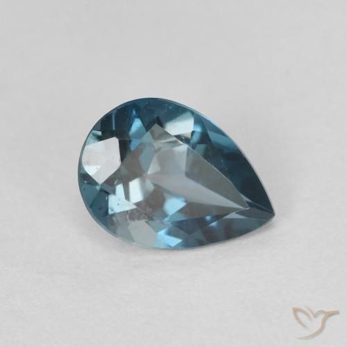 0.80 ct Blue Topaz Stone, Natural Topaz in Pear Facet Shape for Sale