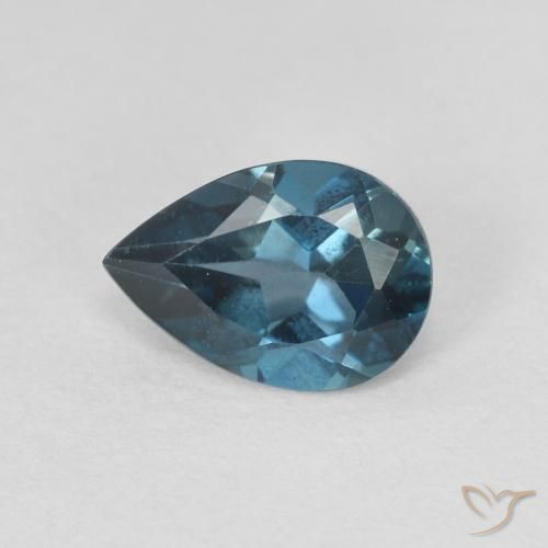 0.80ct Natural London Blue Topaz, Pear Shape, VVS-VS