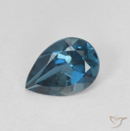 0.78ct Natural London Blue Topaz, Pear Shape, VVS-VS