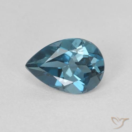 0.76ct Natural London Blue Topaz, Pear Shape, VVS-VS