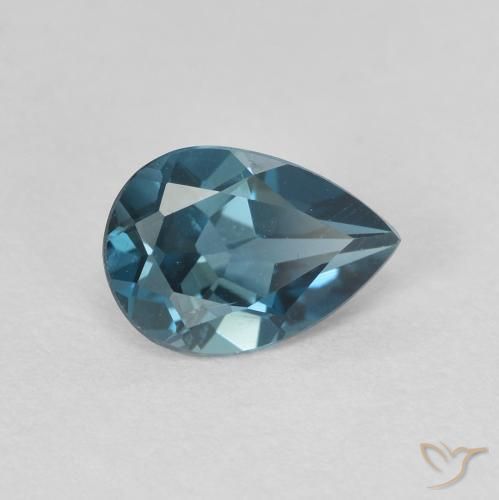 0.76 ct Blue Topaz Stone, Natural Topaz in Pear Facet Shape for Sale