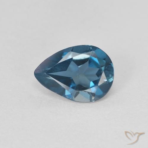 0.82ct Natural London Blue Topaz, Pear Shape, VVS, Photo A