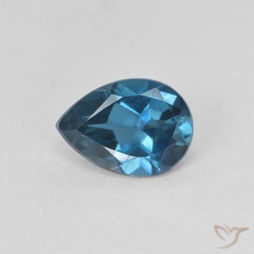 0.80ct Natural London Blue Topaz, Pear Shape, VVS-VS