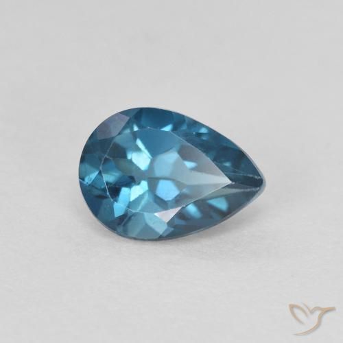 0.92ct Natural London Blue Topaz, Pear Shape, VS