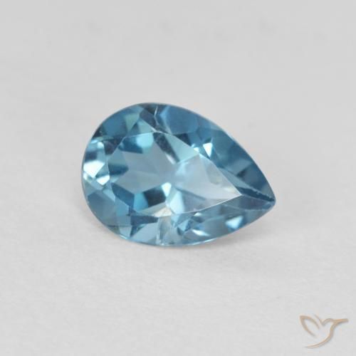 0.87ct Natural London Blue Topaz, Pear Shape, VS