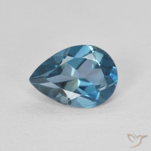 0.80ct Natural London Blue Topaz, Pear Shape, VVS