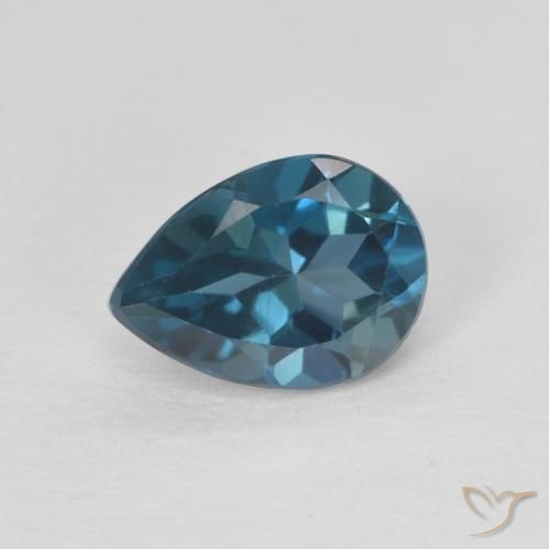 0.87ct Natural London Blue Topaz, Pear Shape, VVS