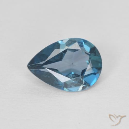 0.74ct Natural London Blue Topaz, Pear Shape, VVS