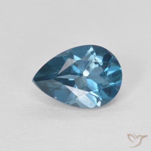 0.85ct Natural London Blue Topaz, Pear Shape, VVS