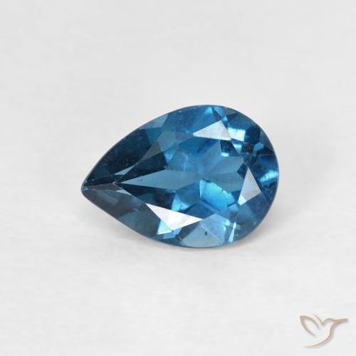 0.77ct Natural London Blue Topaz, Pear Shape, VS