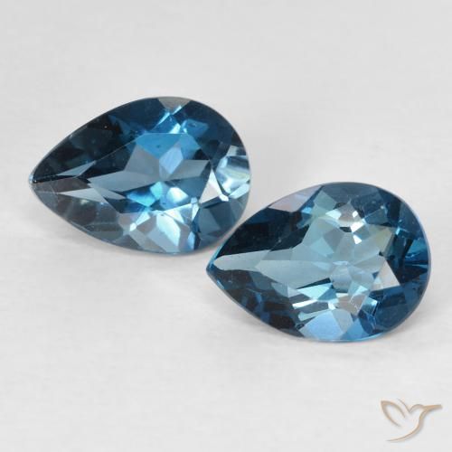 1.54 ct London Blue Topaz, 7 x 5 mm Pear Cut From Brazil, Photo A