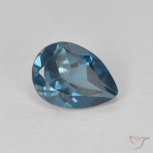 0.81 ct Blue Topaz Stone, Natural Topaz in Pear Facet Shape for Sale