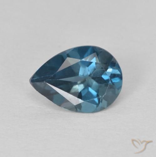 0.79ct Natural London Blue Topaz, Pear Shape, VS