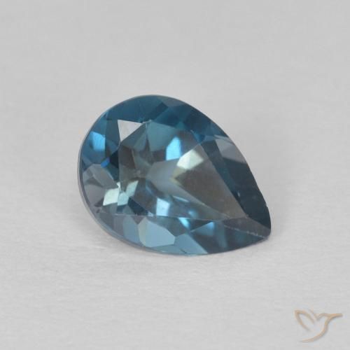 0.79 ct Blue Topaz Stone, Natural Topaz in Pear Facet Shape for Sale