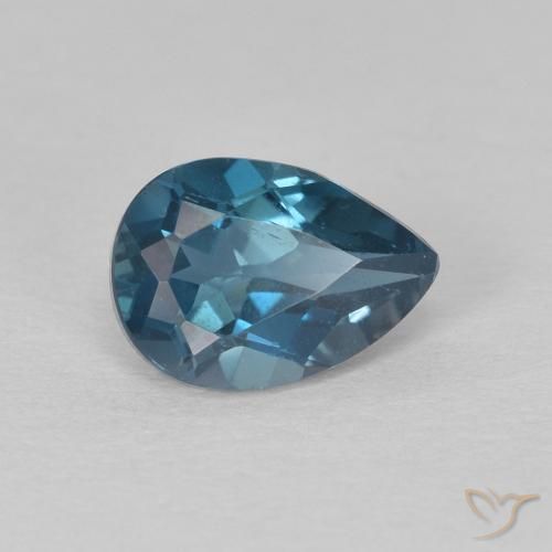 0.88 ct Blue Topaz Stone, Natural Topaz in Pear Facet Shape for Sale