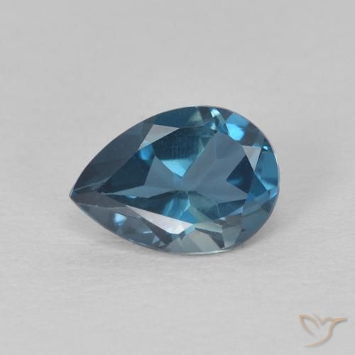 0.87ct Natural London Blue Topaz, Pear Shape, VS