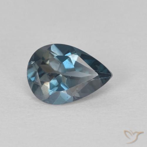 0.74 ct Blue Topaz Stone, Natural Topaz in Pear Facet Shape for Sale