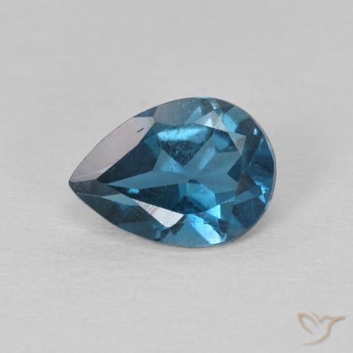 0.84ct Natural London Blue Topaz, Pear Shape, VS