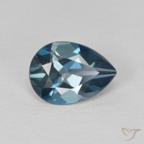 0.83 ct Blue Topaz Stone, Natural Topaz in Pear Facet Shape for Sale