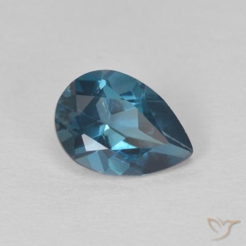 0.85 ct Blue Topaz Stone, Natural Topaz in Pear Facet Shape for Sale