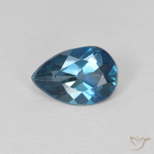 0.65ct Natural London Blue Topaz, Pear Shape, VS
