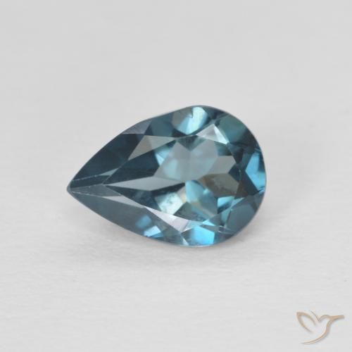 0.83 ct Blue Topaz Stone, Natural Topaz in Pear Facet Shape for Sale