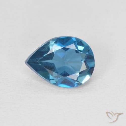 0.80ct Natural London Blue Topaz, Pear Shape, VVS