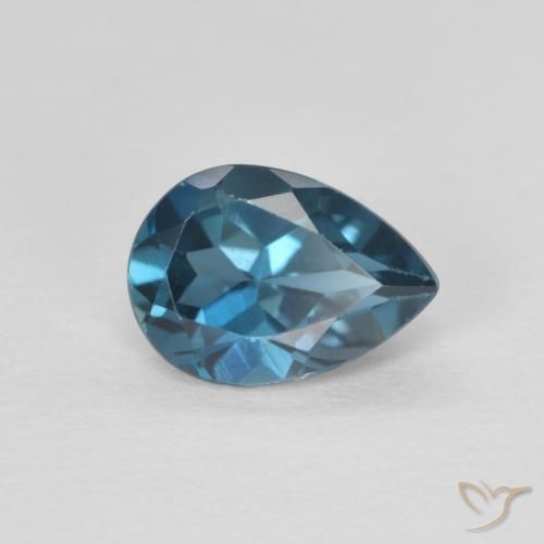 0.85 ct Blue Topaz Stone, Natural Topaz in Pear Facet Shape for Sale