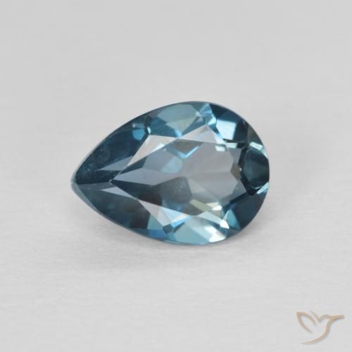 0.88ct Natural London Blue Topaz, Pear Shape, VVS