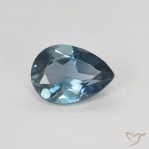 0.88 ct Blue Topaz Stone, Natural Topaz in Pear Facet Shape for Sale
